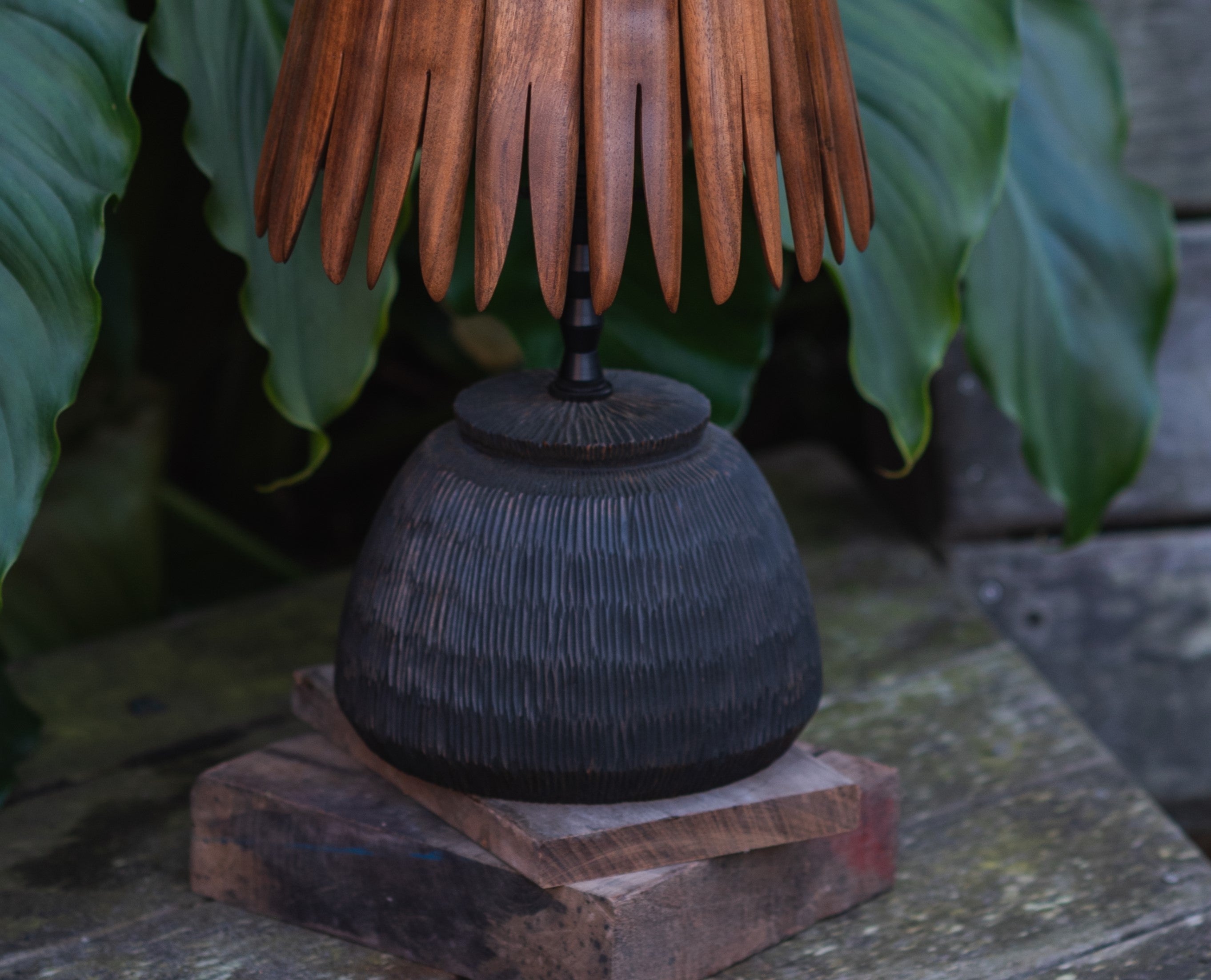 Rugosa Maple & Walnut Table Lamp - Hennessy Lampworks