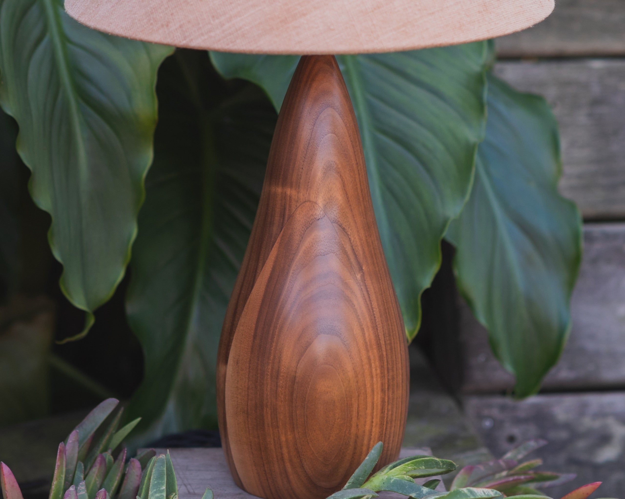 Handmade Medium Walnut Table Lamp - Hennessy Lampworks