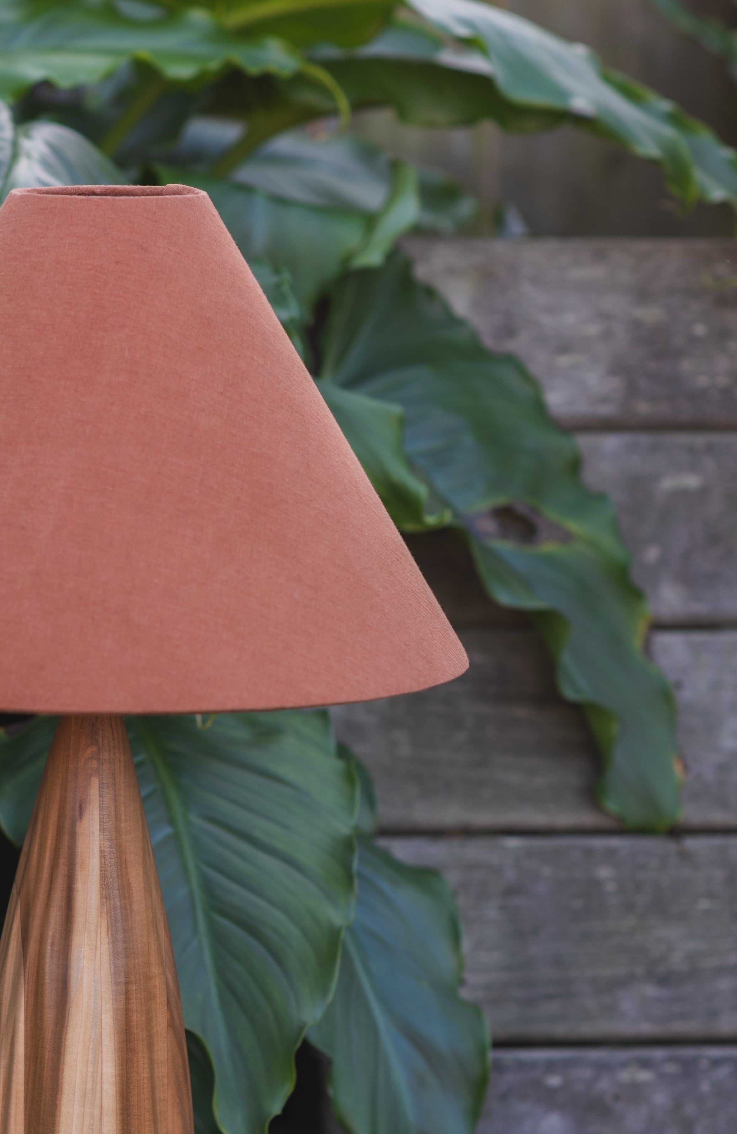 Large Poplar Table Lamp with Terracotta Empire Shade